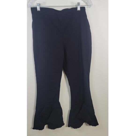 INC International Concepts Pants Womens 8 Flare Bell Bottoms Gothic Hippie Capri - Picture 1 of 9